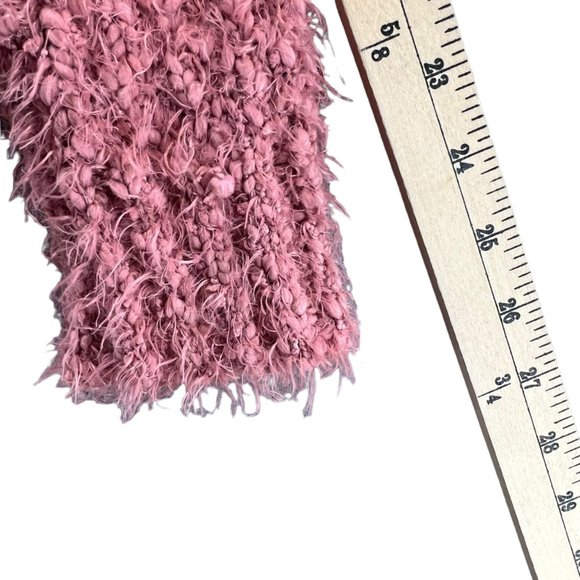 Knox Rose Fuzzy Eyelash Soft Lace Back Pullover Sweater Pink Womens Size… - Picture 9 of 13